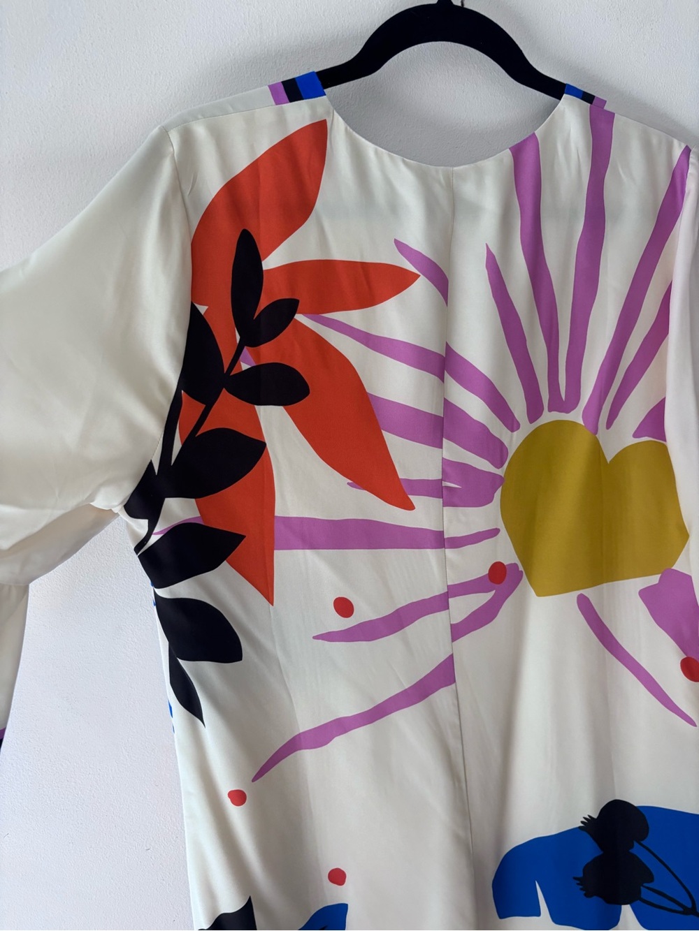 NWT Jade by Johnny Was Lorianne cream white blue silk graphic mini dress large - Picture 14 of 15